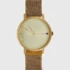 Montre dorée avec bracelet magnétique