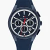 Montre double fuseau horaire avec bracelet en silicone de 43 mm