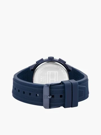 Montre double fuseau horaire avec bracelet en silicone de 43 mm