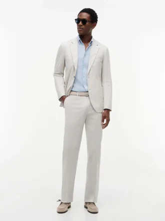 Pantalon ajusté en dobby New York Label