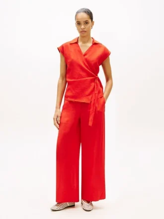 Pantalon ample en lin à enfiler
