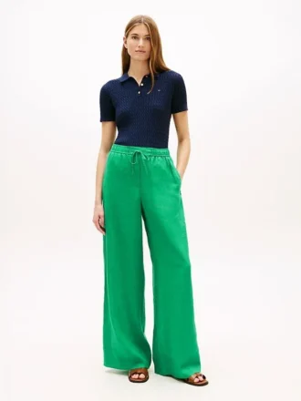 Pantalon ample en lin à enfiler