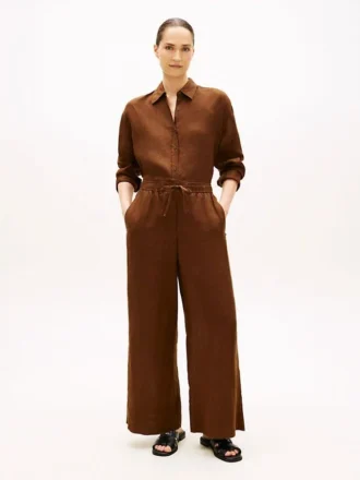 Pantalon ample en lin à enfiler