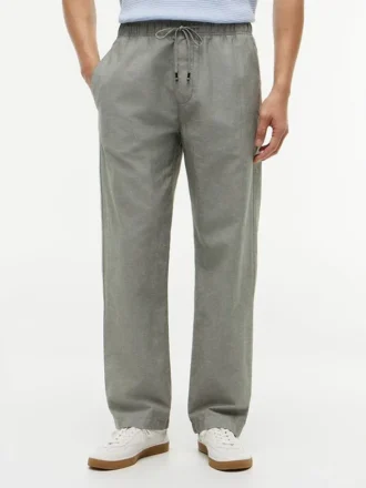 Pantalon ample en mélange coton-lin