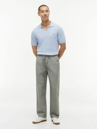 Pantalon ample en mélange coton-lin