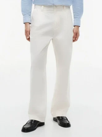 Pantalon ample à plis et toucher papier