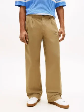 Pantalon ample à plis et toucher papier