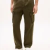 Pantalon cargo droit teint en pièce Pantalon cargo droit teint en pièce