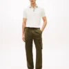 Pantalon cargo droit teint en pièce Pantalon cargo droit teint en pièce