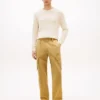 Pantalon cargo droit teint en pièce Pantalon cargo droit teint en pièce