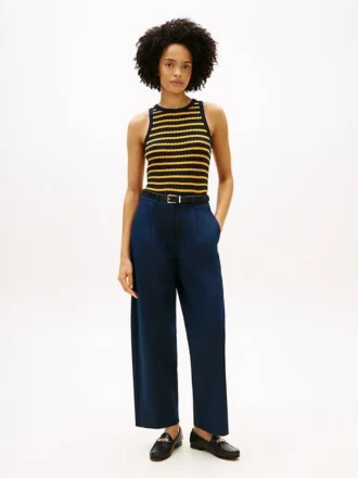 Pantalon chino à plis en sergé
