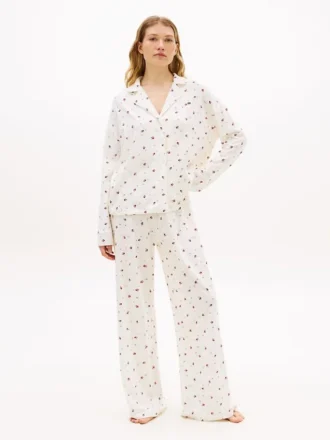 Pantalon de pyjama en jersey à imprimé floral