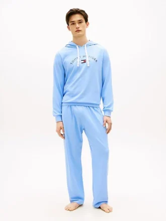 Pantalon de pyjama en piqué avec logo Hilfiger