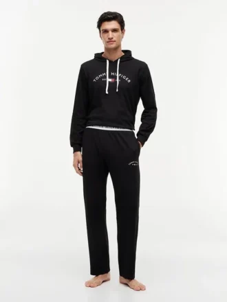 Pantalon de pyjama en piqué avec logo Hilfiger