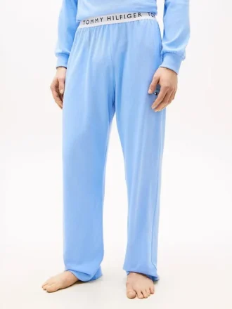 Pantalon de pyjama en piqué avec logo Hilfiger
