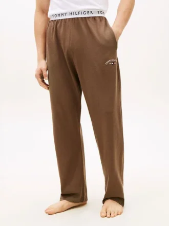 Pantalon de pyjama en piqué avec logo Hilfiger