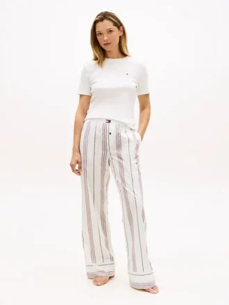 Pantalon de pyjama en popeline rayée