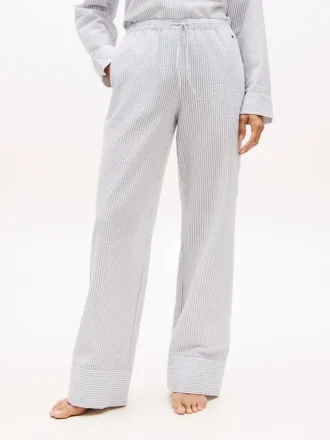 Pantalon de pyjama en seersucker rayé