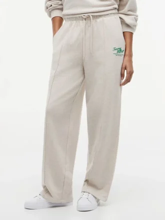 Pantalon de survêtement en tissu éponge à logo script décontracté Pantalon de survêtement en tissu éponge à logo script décontracté