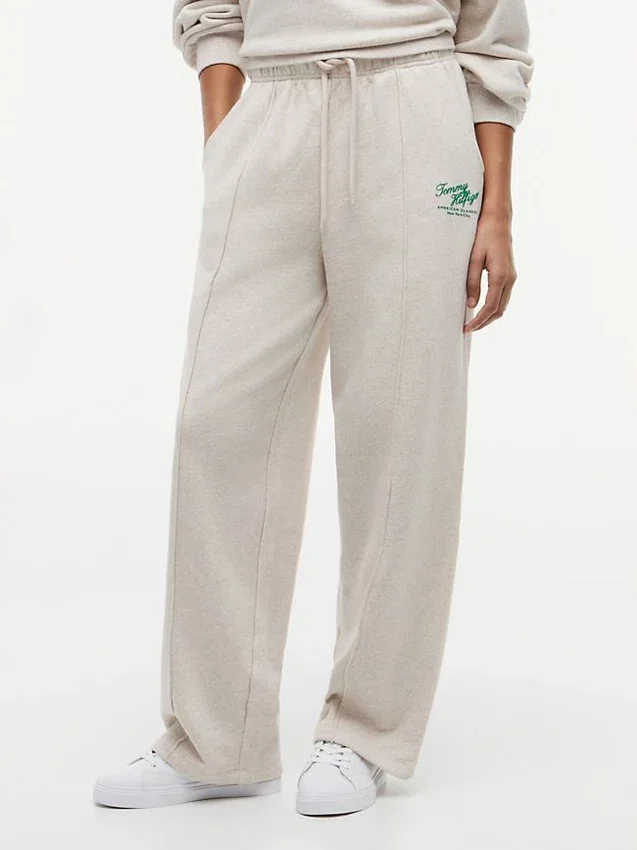Pantalon de survêtement en tissu éponge à logo script décontracté Pantalon de survêtement en tissu éponge à logo script décontracté
