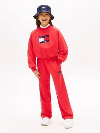 Pantalon de survêtement pour enfant avec logo drapeau ondulé
