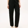 Pantalon droit ajusté en mélange de lin