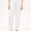 Pantalon droit ajusté en mélange de lin