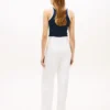 Pantalon droit ajusté en mélange de lin