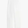 Pantalon droit ajusté en mélange de lin
