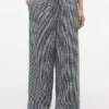 Pantalon à enfiler en lin mélangé à carreaux vichy Pantalon à enfiler en lin mélangé à carreaux vichy