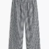 Pantalon à enfiler en lin mélangé à carreaux vichy Pantalon à enfiler en lin mélangé à carreaux vichy