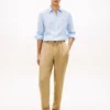 Pantalon fuselé en lin teint en pièce Pantalon fuselé en lin teint en pièce