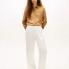 Pantalon large en satin stretch à enfiler Pantalon large en satin stretch à enfiler