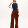 Pantalon large en satin stretch à enfiler Pantalon large en satin stretch à enfiler