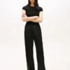 Pantalon large en satin stretch à enfiler Pantalon large en satin stretch à enfiler