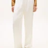 Pantalon large en satin stretch à enfiler Pantalon large en satin stretch à enfiler
