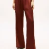 Pantalon large en satin stretch à enfiler Pantalon large en satin stretch à enfiler