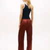 Pantalon large en satin stretch à enfiler Pantalon large en satin stretch à enfiler