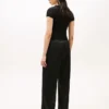Pantalon large en satin stretch à enfiler Pantalon large en satin stretch à enfiler