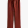 Pantalon large en satin stretch à enfiler Pantalon large en satin stretch à enfiler