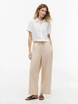 Pantalon léger en lin mélangé à enfiler Pantalon léger en lin mélangé à enfiler