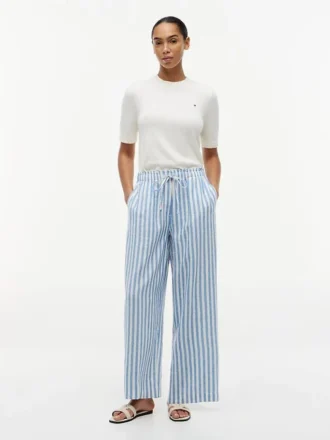 Pantalon léger en lin mélangé à enfiler Pantalon léger en lin mélangé à enfiler