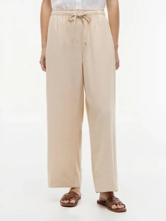 Pantalon léger en lin mélangé à enfiler Pantalon léger en lin mélangé à enfiler