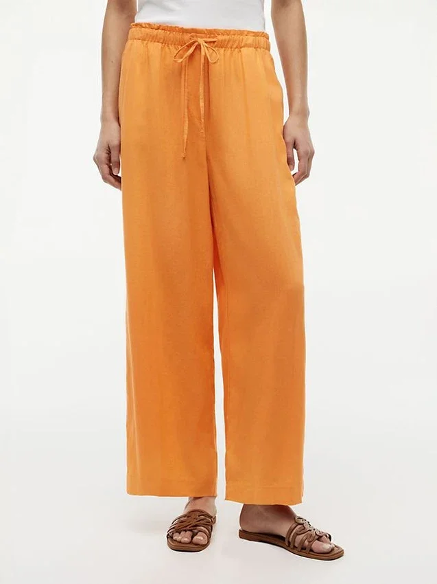 Pantalon léger en lin mélangé à enfiler Pantalon léger en lin mélangé à enfiler