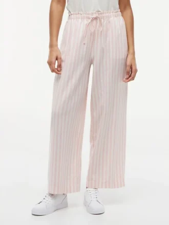 Pantalon léger en lin mélangé à enfiler