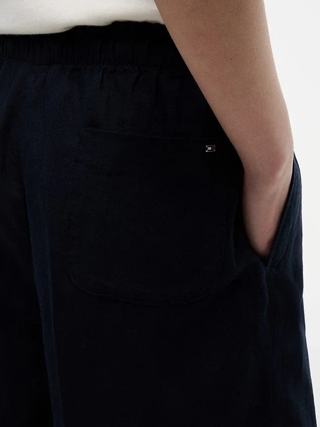 Pantalon léger en lin mélangé à enfiler Pantalon léger en lin mélangé à enfiler