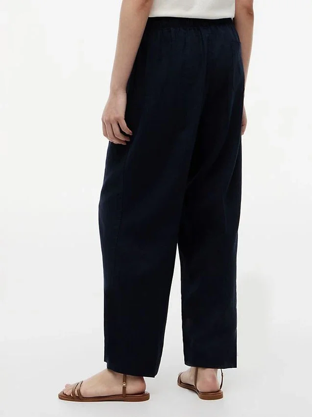 Pantalon léger en lin mélangé à enfiler Pantalon léger en lin mélangé à enfiler