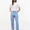 Pantalon sans fermeture en lin et coton