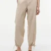 Pantalon sans fermeture en lin et coton