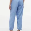 Pantalon sans fermeture en lin et coton